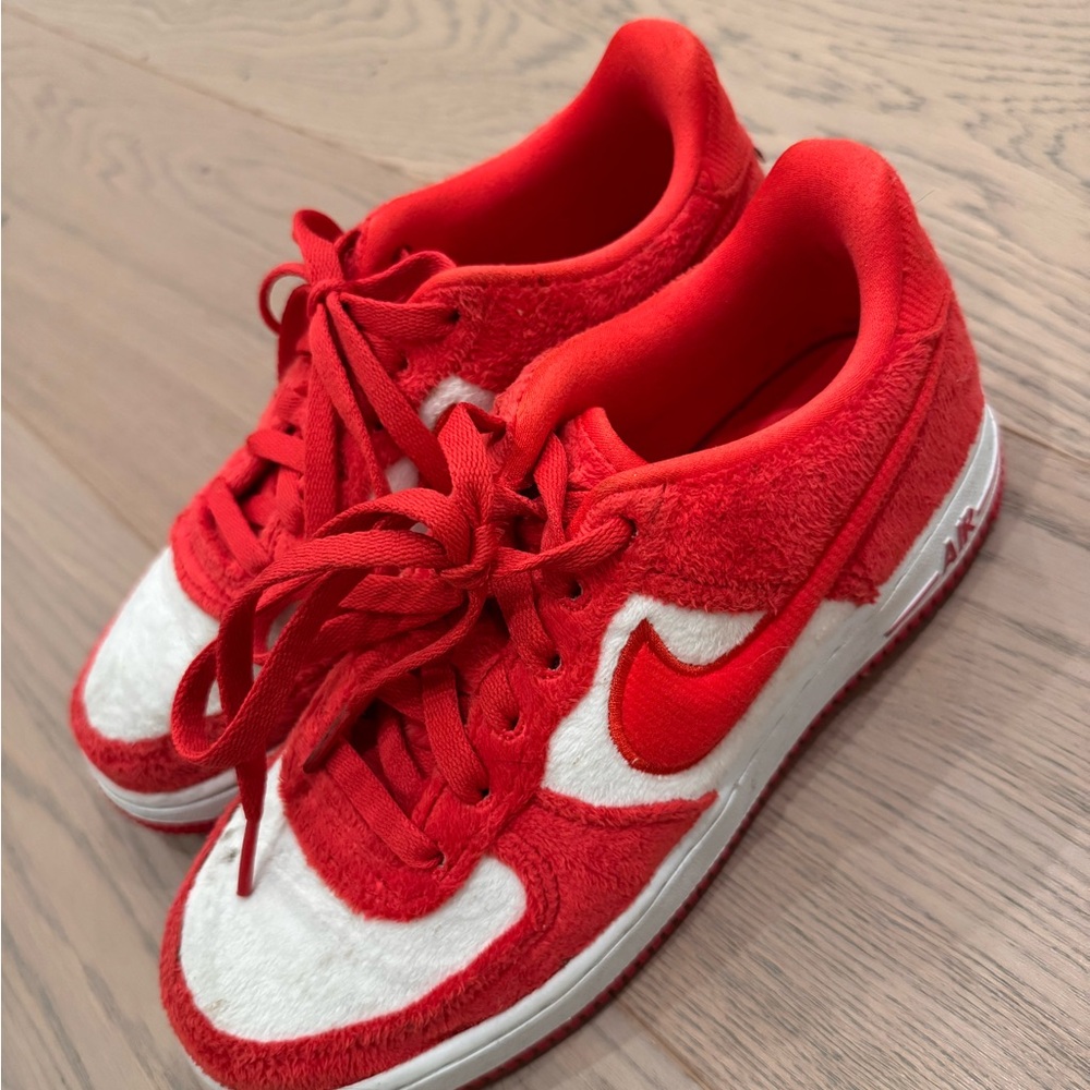 Kids Red and White Athletic Sneakers - Nike Terry Cloth Limited Edition
